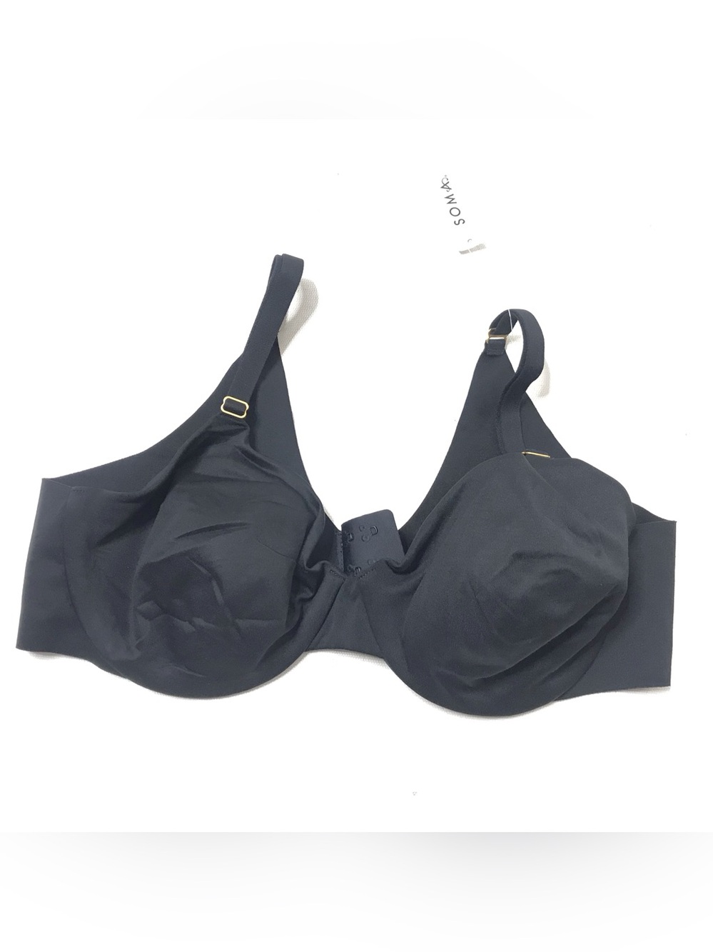 Soma Size 38B Vanishing Unlined Perfect Coverage Bra Black Underwire Opaque New
